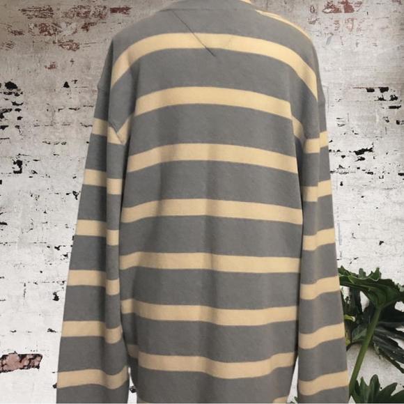 SOLD! TOMMY HILFIGER,Lt. blue& cream stripe,100%cotton waffle knit,crew neck - Picture 3 of 9